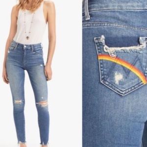 Mother Denim Jeans with Rainbow Pocket